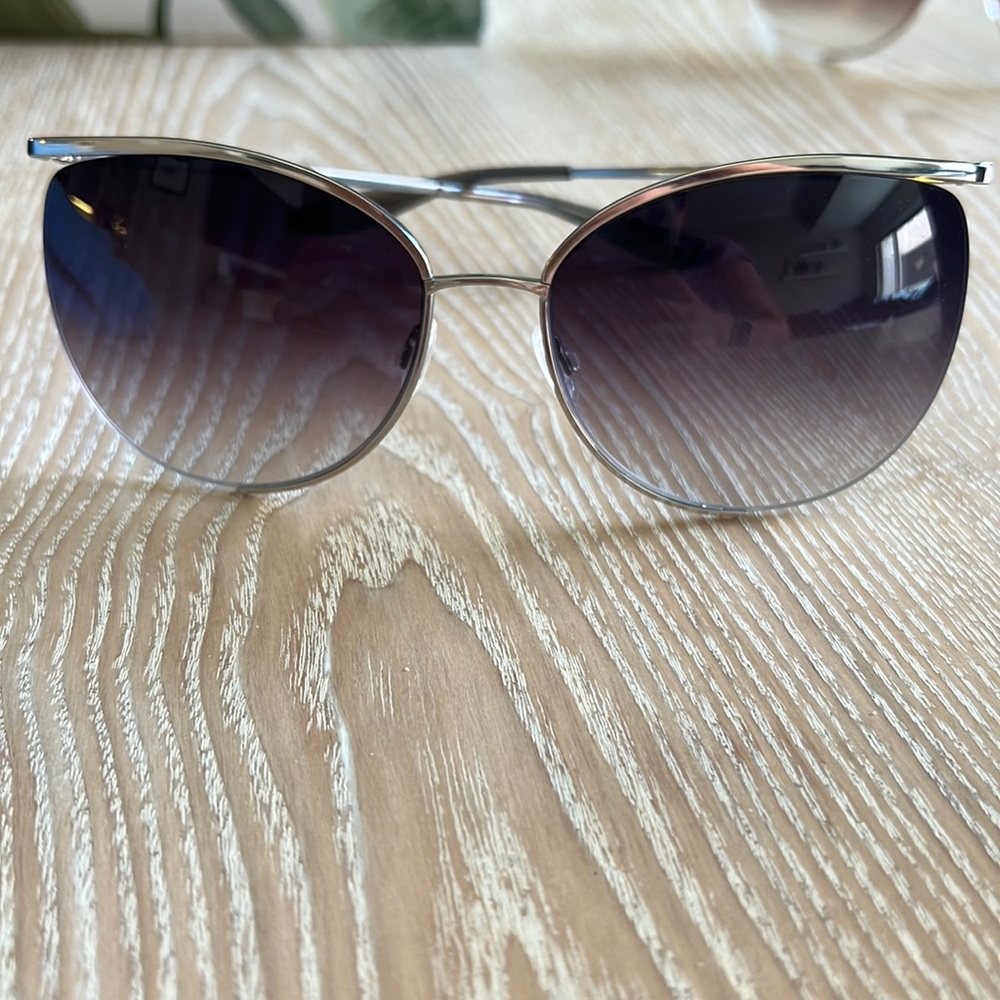 Barton Perreira Akua Sunglasses -Silver Frame - bluish lense.